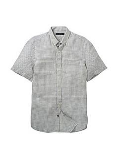 French Connection Director check linen shirt Blue   