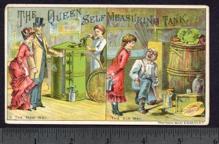 Riessner Linck Queen Self Measuring Tank Oil pump Advertising Card