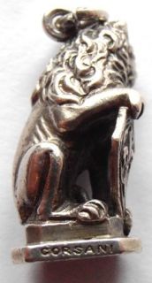 Sterling Silver 3D Firenze Italy Lion Charm Pendant Heavy RARE