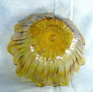 1960s 70s Indiana Glass Lily Pons Amber Carnival Bowl