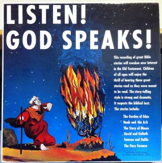 LISTEN GOD SPEAKS 6 bible stories LP VG+ Private Christian Spoken Word