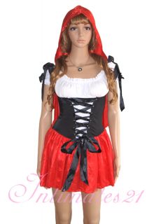 Sexy Adult Little Red Riding Hood Dress Costume Halloween Fancy Party