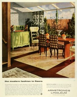 1954 Ad Armstrong Cork Co Floor Marbelle Linoleum 46 Dining Room