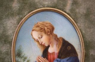 ITALIAN PAINTING ON IVORY OF THE MADONNA AFTER FILIPPINO LIPPI NO RES