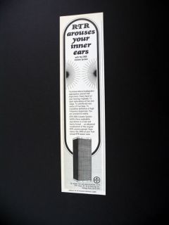 RTR 204D 240 D Column Speaker System 1976 Print Ad
