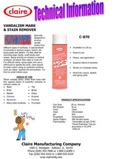 Case of 12 cansClaire Vandalism Mark and Stain Remover #C 870