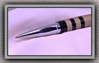 Brown Rollerball Pen w Chrome Accents Black Liquid Ink Bonus