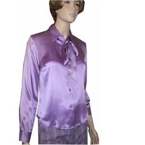 Liquid Silk Lauren Shirt Blouse Wascot in Lilac 2