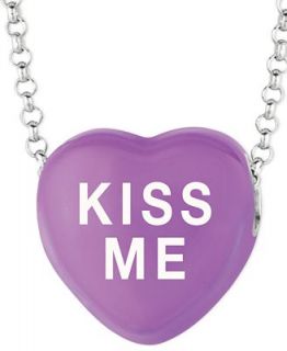Sweethearts Sterling Silver Necklace, Purple Kiss Me Heart Pendant