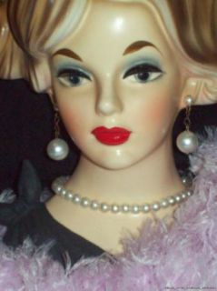 Large Napco 7 Liz Taylor Head Vase Lady Headvase Pristine Teen Beauty