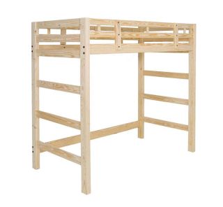 Extra Tall Twin Loft Bed Frame Strong Solid Pine Wood