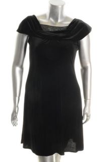 Drop Neck Sequined Cap Sleeve Knee Length Little Black Dress 16
