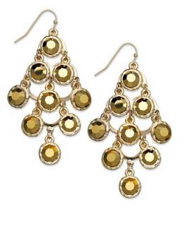 INC International Concepts Earrings, 12k Gold Plated Glass Stone