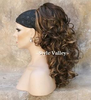 with Blonde Ponytail Hairpiece Extension Long Curly Clip in Hair Piece