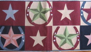 Lone Star Texas Horseshoe Jacquard Tapestry fabric Panel Runner 13X73