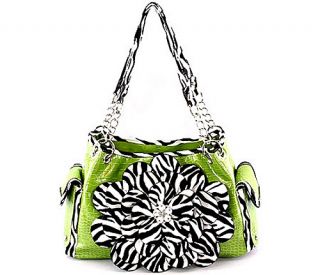 Just in Quality Zebra Flower Blossom Satchel Collection