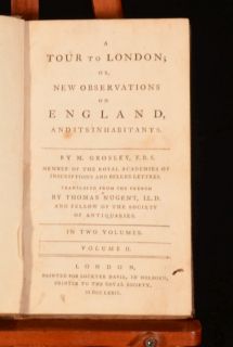 1772 2 Vol A Tour to London or New Observations on Englans M Grosley