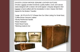 Aosta Loggia Leather Suitcase Luggage Travel Large