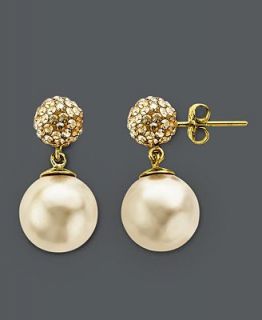 Kaleidoscope 18k Gold over Sterling Silver Earrings, Gold Crystal