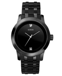 GUESS Watch, Mens Black Ion Plated Stainless Steel Bracelet 38mm