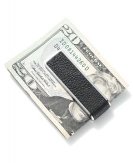 Stainless Steel Money Clip, Diamond Accent and Black Enamel Money Clip