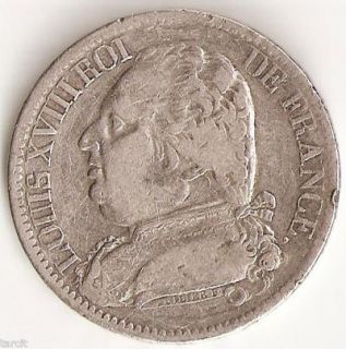 Louis XVIII 5 Francs Buste Habillé 1815 M Toulouse