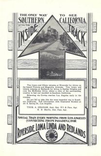 Magazine Ad, Riverside Loma Linda and Redlands via Southern Pacific