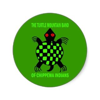 TURTLE MOUNTAIN BAND OF CHIPPEWA INDIANS ROUND STICKER