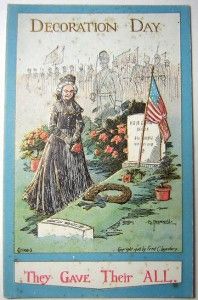 his is a nice 1908 DECORATION DAY unused antique embossed postcard