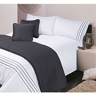 Hotel Collection Pearl embroidery bed linen in pewter   