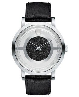 Movado Watch, Mens Swiss Translucent Black Textured Rubber Strap 43mm