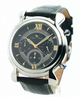Lucien Piccard 28618BK Watch Mens Chrono Black Leather