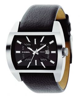 Diesel Watch, Black Leather Strap 48mm DZ1116   All Watches   Jewelry