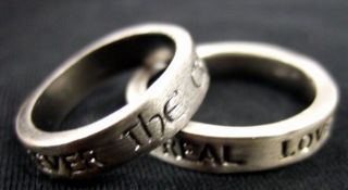 RARE The Crow Real Love Is Forever His Her Engraved Ring Set Brandon