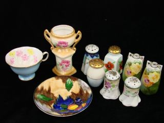 Ceramic Porcelain Salt Pepper Shakers Radfords Crown Cup Vase Flowers