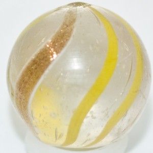 Antique Golstone Lutz w Yellow Swirls RARE C 1890