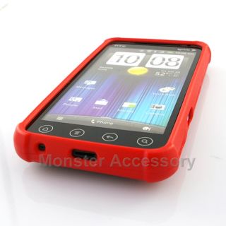 Luxmo Fusion Red Hard Case Kickstand Cover HTC EVO 3D