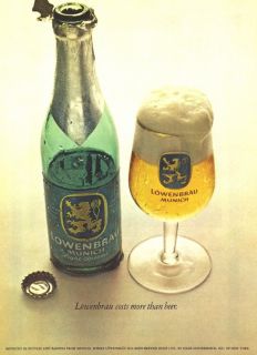 1972 Lowenbrau Beer Ad Imported Bottles Barrels Munich