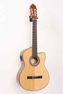 Lucero LC100CE Acoustic Electric Cutaway Classical Guitar Natural