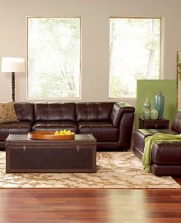 Stacey Leather Living Room Furniture Sets & Pieces, Modular Sectional