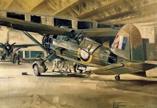 WWII RAF Aircraft Major Inspection Lysander Hangar 400 Sqn RCAF
