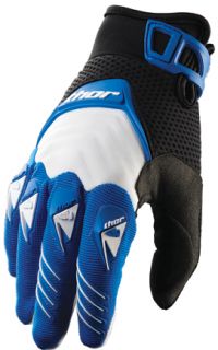 2013 Thor Deflector Adult MX Gloves Blue SM XXL