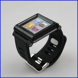 LunaTik Watch Band for iPod Nano 6 Aluminum Wrist Watch Cover Black