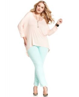 Seven7 Jeans Plus Size Jeans, Colored Skinny, Rosebud Wash   Plus Size