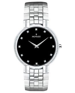 Movado Watch, Mens Swiss Diamond (3/8 ct. t.w.) Stainless Steel
