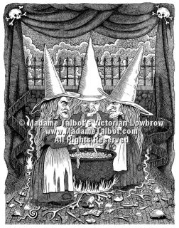 Witch Crone Macbeth Boil Toil Trouble Gothic Poster
