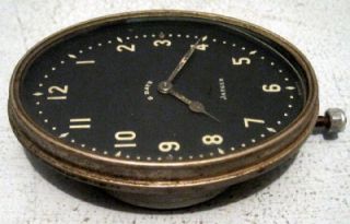 Jaeger 8 Days Vintage Car Clock Swiss Made Black Dial