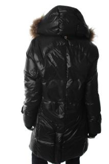 Mackage New Chase Black Down Fill Fur Trim Hooded Puffer Coat Parka EU
