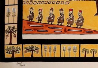 Original Signed Israel Judaica Art Lithograph by Shalom of Zefat 200