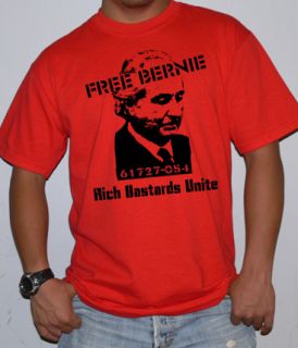 Free Bernie T Shirt Madoff Prisoner Ponzi Scheme SM 3XL